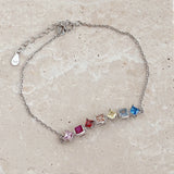 925 Silver Diamond Gemstone 18K Plated Bracelet Bangle