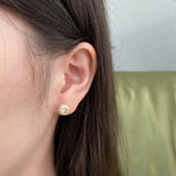 Hip Hop Rock Sterling Silver Diamond Ear Studs