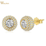 Hip Hop Rock Sterling Silver Diamond Ear Studs