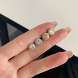 Hip Hop Rock Sterling Silver Diamond Ear Studs