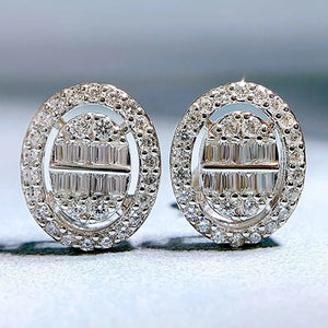 925 Sterling Silver Diamond Stud Earrings for Women