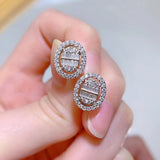925 Sterling Silver Diamond Stud Earrings for Women