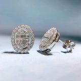 925 Sterling Silver Diamond Stud Earrings for Women