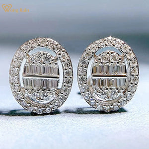 925 Sterling Silver Diamond Stud Earrings for Women
