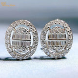 925 Sterling Silver Diamond Stud Earrings for Women