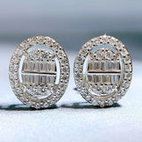 925 Sterling Silver Diamond Stud Earrings for Women