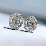 925 Sterling Silver Diamond Stud Earrings for Women