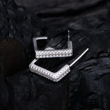 925 Silver Diamond Stud Earrings 18K Plated Women Fine Jewelry