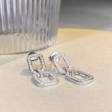 925 Silver Couple Dangle Earrings High Carbon Diamonds