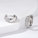 Sterling Silver Diamond Gemstone Hoop Earrings