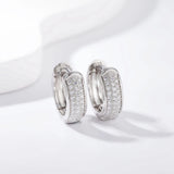 Sterling Silver Diamond Gemstone Hoop Earrings