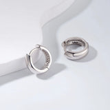 Sterling Silver Diamond Gemstone Hoop Earrings