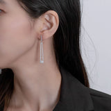 925 Silver Diamonds Gemstone Dangle Earrings