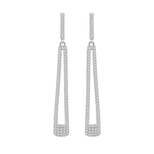925 Silver Diamonds Gemstone Dangle Earrings
