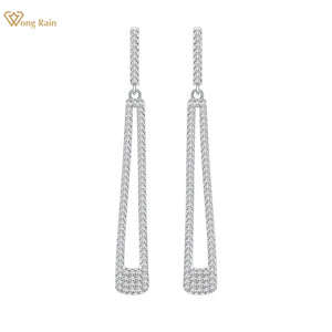 925 Silver Diamonds Gemstone Dangle Earrings