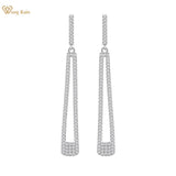 925 Silver Diamonds Gemstone Dangle Earrings