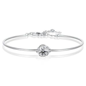 925 Silver Diamond Bracelet Bangle 18K Plated Jewelry