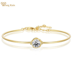 925 Silver Diamond Bracelet Bangle 18K Plated Jewelry
