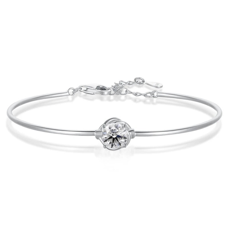 925 Silver Diamond Bracelet Bangle 18K Plated Jewelry