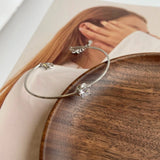 925 Silver Diamond Bracelet Bangle 18K Plated Jewelry