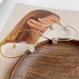 925 Silver Diamond Bracelet Bangle 18K Plated Jewelry