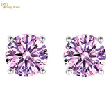 925 Silver 6MM Diamond Stud Earrings 18K Plated Fine Jewelry