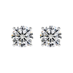 925 Silver 6MM Diamond Stud Earrings 18K Plated Fine Jewelry