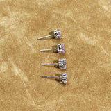925 Silver 6MM Diamond Stud Earrings 18K Plated Fine Jewelry
