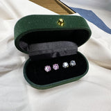 925 Silver 6MM Diamond Stud Earrings 18K Plated Fine Jewelry
