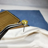 925 Silver 6MM Citrine Sapphire Stud Earrings Women