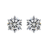 925 Silver 6MM Citrine Sapphire Stud Earrings Women