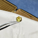 925 Silver 6MM Citrine Sapphire Stud Earrings Women