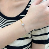 925 Silver Diamond Gemstone Bangle Bracelet 18K Plated