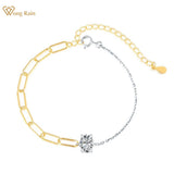 925 Silver Diamond Gemstone Bangle Bracelet 18K Plated