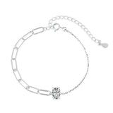 925 Silver Diamond Gemstone Bangle Bracelet 18K Plated
