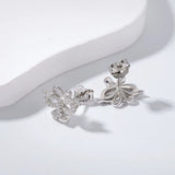 925 Silver Butterfly Diamond Gemstone Ear Studs
