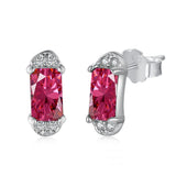 925 Silver Gemstone Stud Earrings for Women Wedding