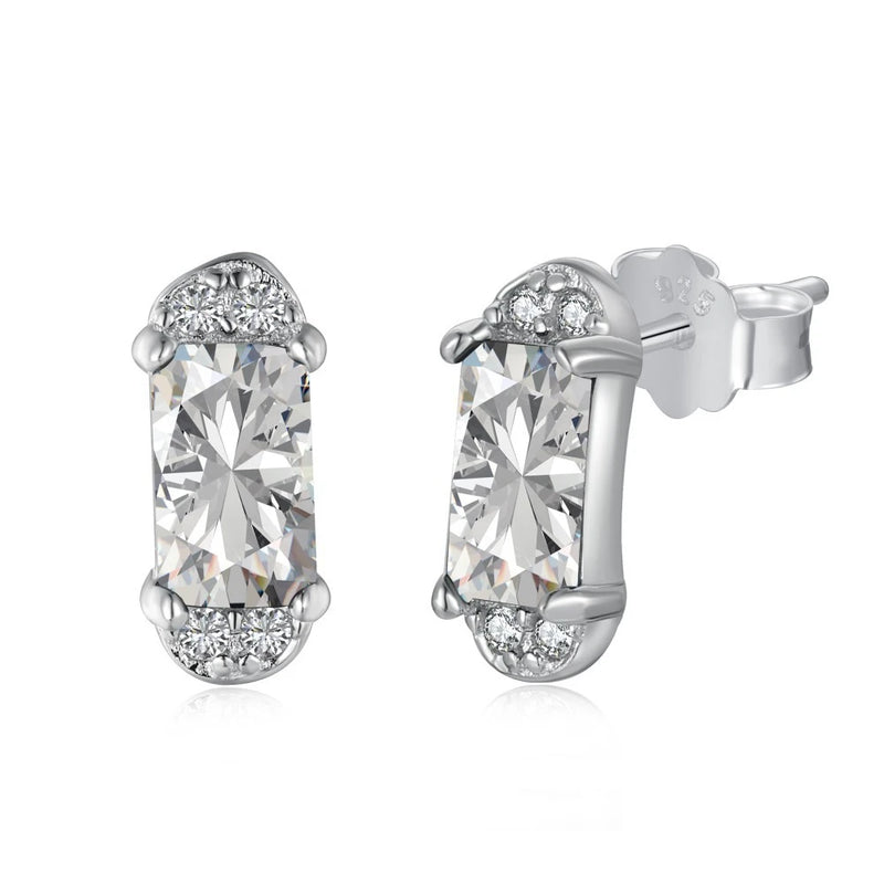 925 Silver Gemstone Stud Earrings for Women Wedding