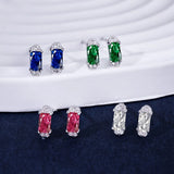 925 Silver Gemstone Stud Earrings for Women Wedding