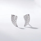 925 Silver Diamond Gemstone Horn Ear Studs for Women