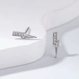 925 Silver Diamond Lightning Stud Earrings