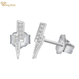 925 Silver Diamond Lightning Stud Earrings