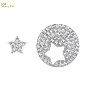 925 Silver Diamond Star Stud Earrings for Women