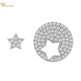 925 Silver Diamond Star Stud Earrings for Women