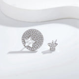 925 Silver Diamond Star Stud Earrings for Women