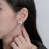 925 Silver Diamond Star Stud Earrings for Women