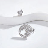 925 Silver Diamond Star Stud Earrings for Women