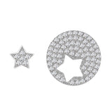 925 Silver Diamond Star Stud Earrings for Women