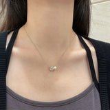 925 Silver Sapphire Pearl Pendant Necklace Women Fine Jewelry Gift