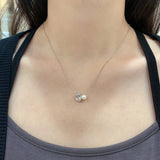 925 Silver Sapphire Pearl Pendant Necklace Women Fine Jewelry Gift